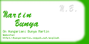 martin bunya business card